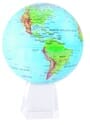 8.5" Blue Green Relief Map MOVA Globe with Medium Crystal Base