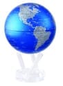 4.5" Cobalt Blue and Silver MOVA Globe with automatic rotation feature