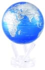 6" Cobalt Blue and Silver MOVA Globe with automatic rotation feature