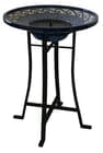 Mosaic Solar Birdbath with Metal Stand