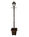 Gama Sonic Baytown Bulb Solar Lamp Post with EZ-Anchor and Planter Base - Brushed Bronze