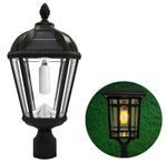 Royal Solar Lamp with Flicker Flame LED Light Bulb and 3 Inch Fitter - Black