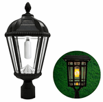 Royal Solar Lamp with Flicker Flame LED Light Bulb and 3 Inch Fitter - Black