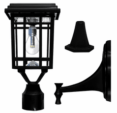 Prairie Bulb Solar Lamp Post Light in Black