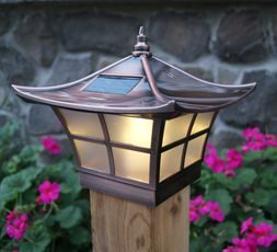 Classy Caps Ambience Solar Copper Post Cap Light