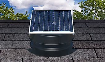 Solar Attic Fan - 16 Watts - 1300 sq ft - Black