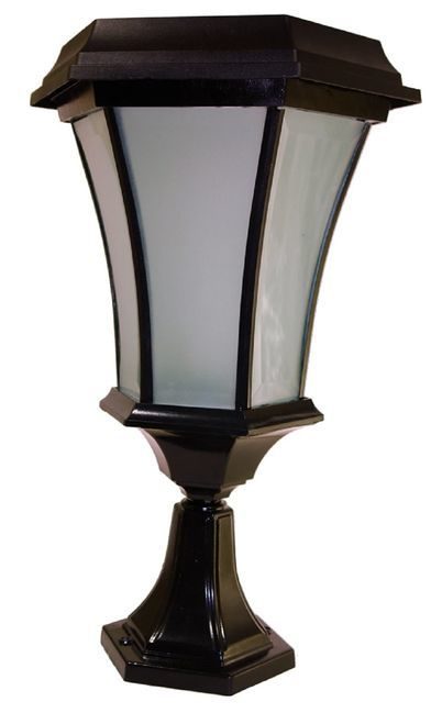 Solar Coach Lamp with Flicker Flame LED - Pier Mount