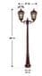 Royal Solar Lamp Post with GS-Solar LED Light Bulb in Brushed Bronze - Double Head
