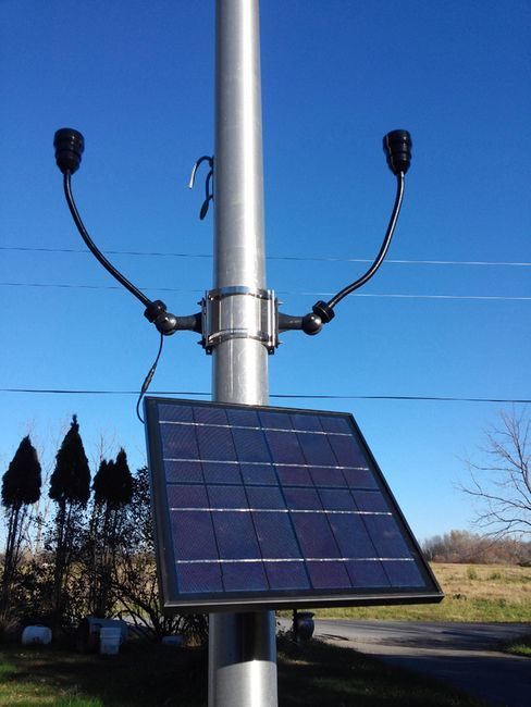 High End CREE Bullhorn Solar Flagpole Lighting Kit
