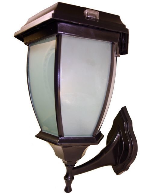 Concave Solar Coach Lamp with Flicker Flame LED - Wall Mount