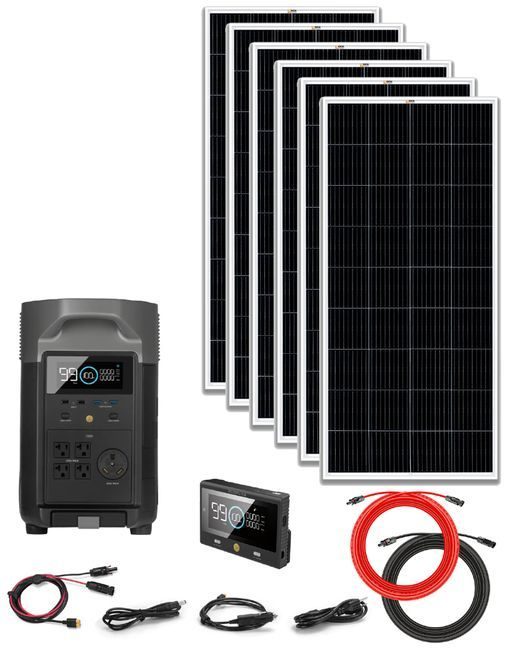 EcoFlow Delta Pro Rigid Generator Kit - 6 x 200W Monocrystalline Solar Panels