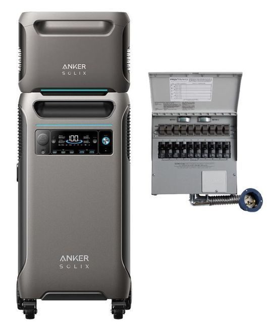 Anker SOLIX F3800 Portable Power Station with Expansion Battery and Transfer Switch - 7.68 KWh