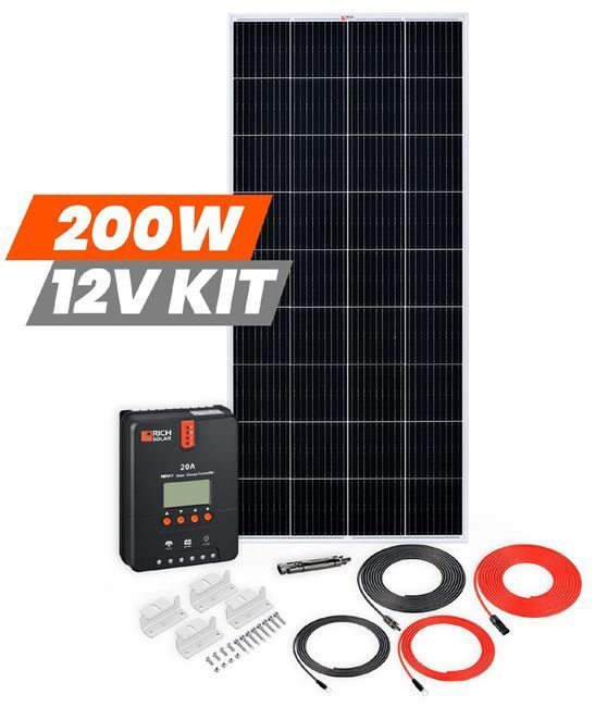 Rich Solar 200 Watt Solar Kit with 20A MPPT Charge Controller