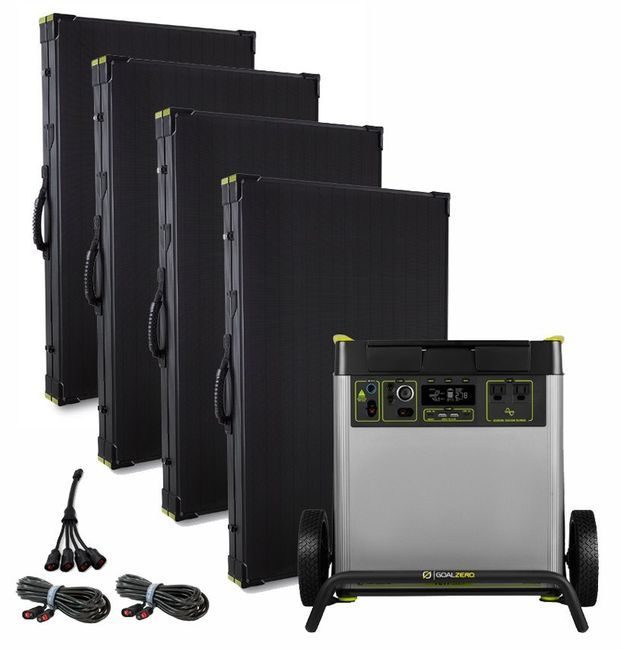 Goal Zero Yeti 6000X Solar Generator Kit with (4) Boulder 200 Briefcase Solar Panels