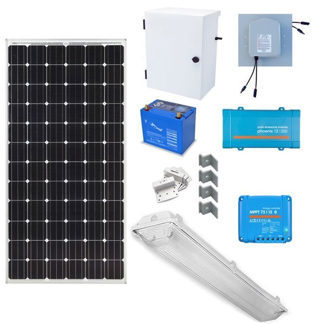 Earthtech Products Solar Power & Lighting Kit for Sheds, Garages & Remote Cabins - 55 Amps