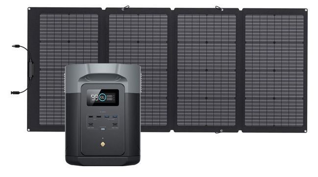 EcoFlow Delta 2 Max Solar Generator - 220 Watt Bifacial Solar Panel