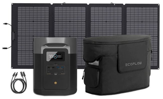 Ecoflow Delta Max with 220W Solar Panel with Max Bag and MC4 Extension Cable Special Bundle