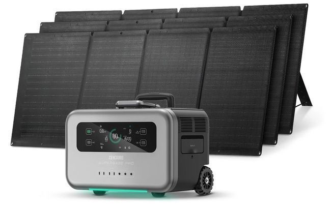 Zendure SuperBase Pro 1500 Solar Generator Kit - 3x 200W Foldable Solar Panels