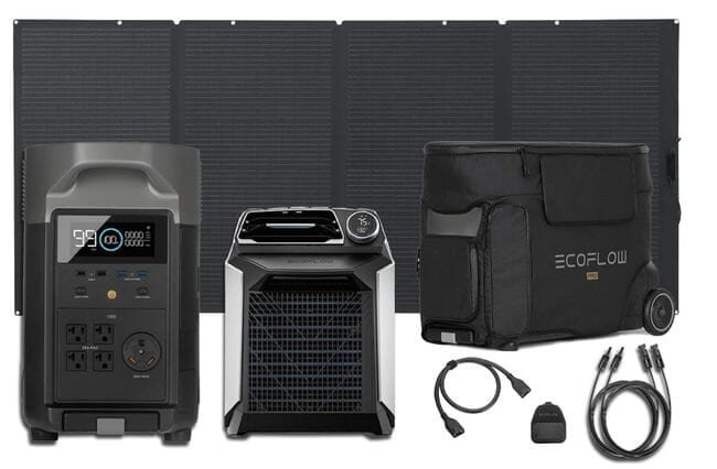 EcoFlow Wave Portable Air Conditioner and Delta Pro with 400W Solar Panel, Free Pro Bag and MC4 Extension Cable - Holiday Bundle