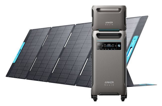 Anker SOLIX F3800 Portable Power Station with Expansion Battery and 400W Foldable Solar Panel - 7680 Watt Hours