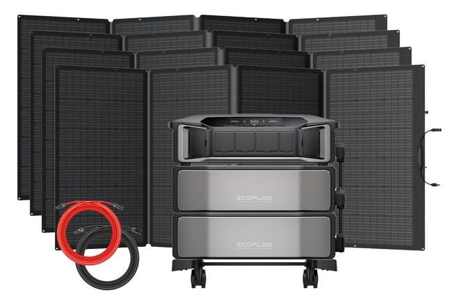 Ecoflow Delta Pro Ultra Solar Generator with 4x 400W Foldable Solar Panels - 12,288 Watt Hours