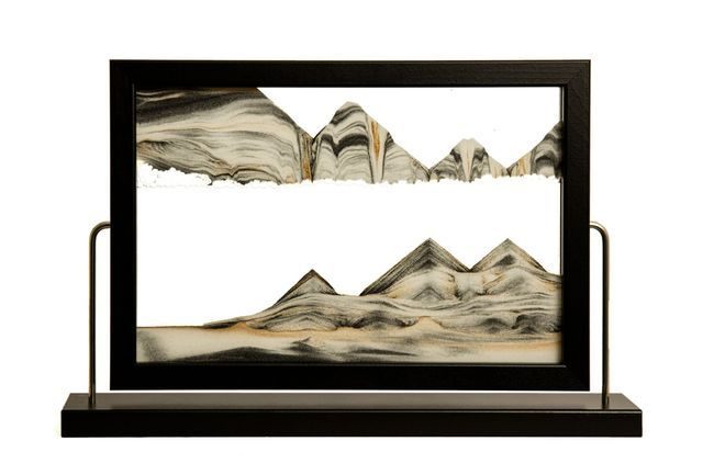 Black Landscape Sand Art by Klaus Bosch -  15-1/2 x 9-3/4 Inches