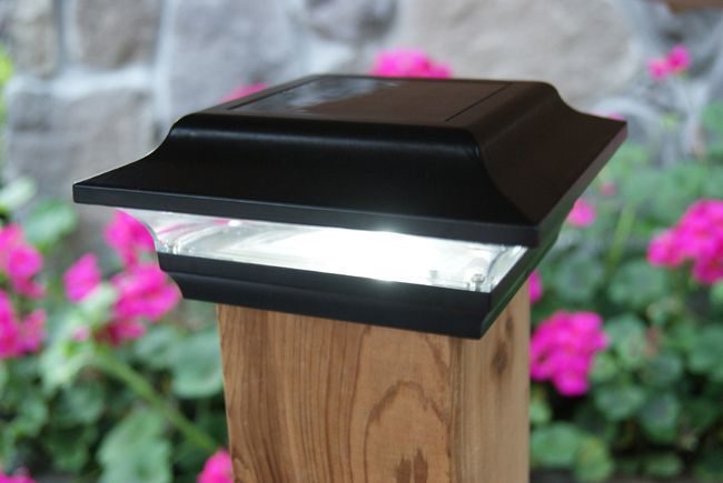 Classy Caps Imperial Solar Post Cap Light Available in Black or White for 2x2 Posts