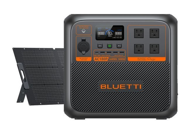 Bluetti AC180P Solar Portable Solar Generator Kit - 1800W - 1440Wh - Includes 200W Solar Panel