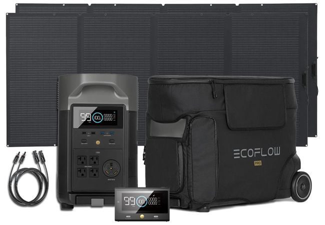 Ecoflow Delta Pro with 2x 400W Solar Panel with Free Pro Bag, Remote Control and MC4 Extension Cable - Special Bundle