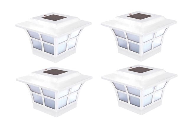 Set of 4 Classy Caps Prestige Solar Post Cap for 4x4 Posts