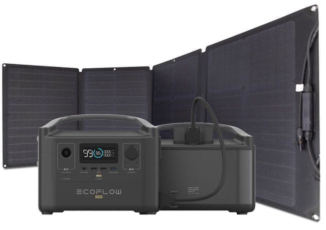 EcoFlow River Pro Portable Solar Generator Kit with Extra Battery - Includes 110 Watt Solar Panel
