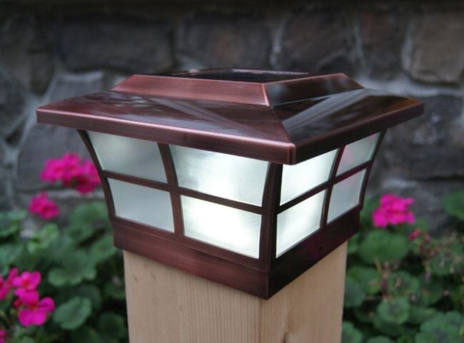 Classy Caps Copper Prestige Solar Post Cap for 6x6 Posts