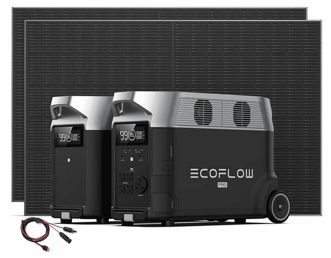 EcoFlow Delta Pro Power Station & Expansion Battery Kit with 2x 400 Watt Rigid Solar Panels