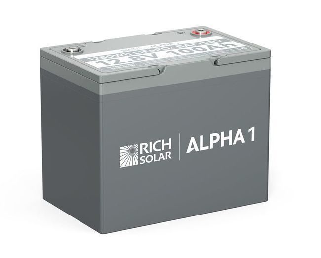 Rich Solar ALPHA 1 - 12V 100Ah LiFePO4 Lithium Iron Phosphate Battery With Internal Heat Technology and Bluetooth