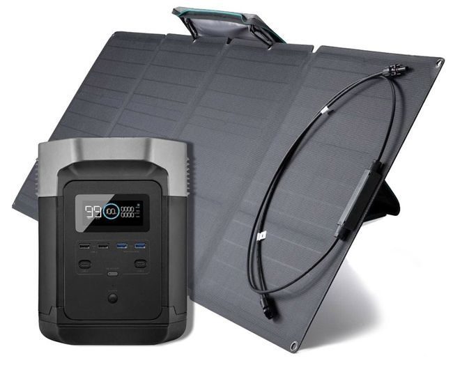 EcoFlow Delta 1000 Solar Generator Kit - 110 Watt Solar Panel