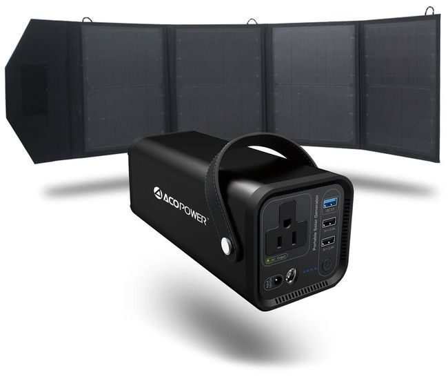 ACO Power 154Wh Portable Solar Generator Kit with 50 Watt Solar Panel