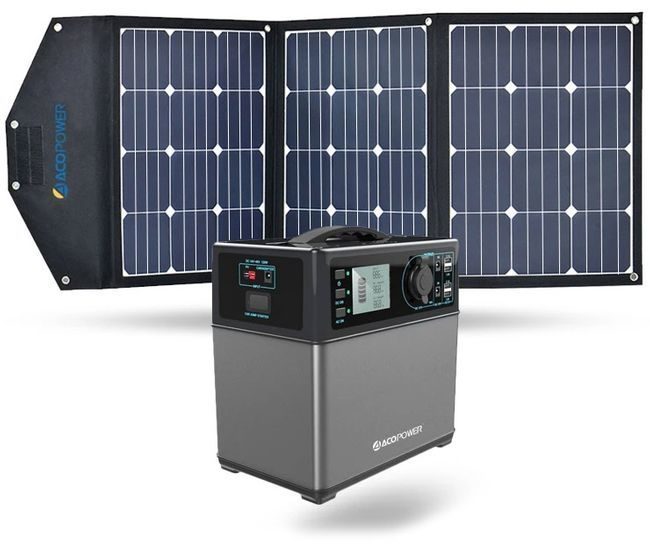 ACO Power 400 Wh Portable Solar Generator Kit with 105 Watt Solar Panel
