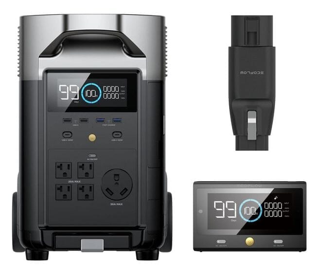 EcoFlow Delta Pro Portable Power Station with EV X-Stream Adapter & Remote Control