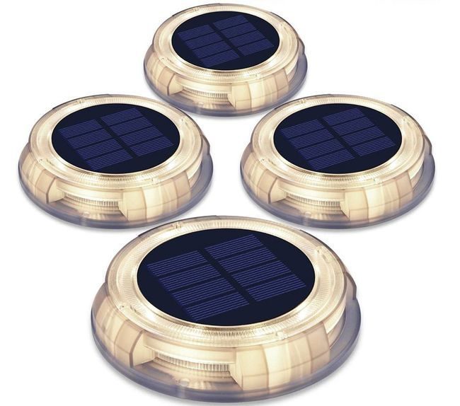 Warm White Solar LED Integrated Deco Path Lights - 4 Pack