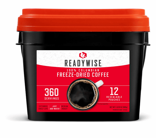 Ready Wise 360 Servings of Freeze-Dried Colombian Coffee