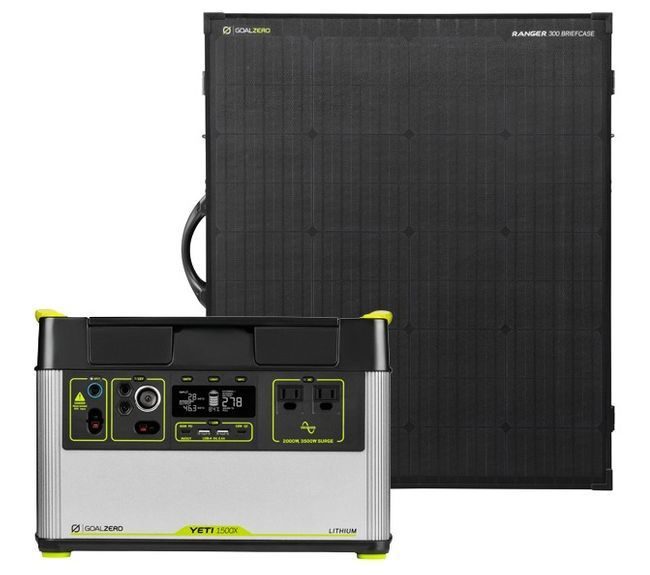 Goal Zero Yeti 1500X Portable Solar Generator Kit with Ranger 300 Briefcase Solar Panel