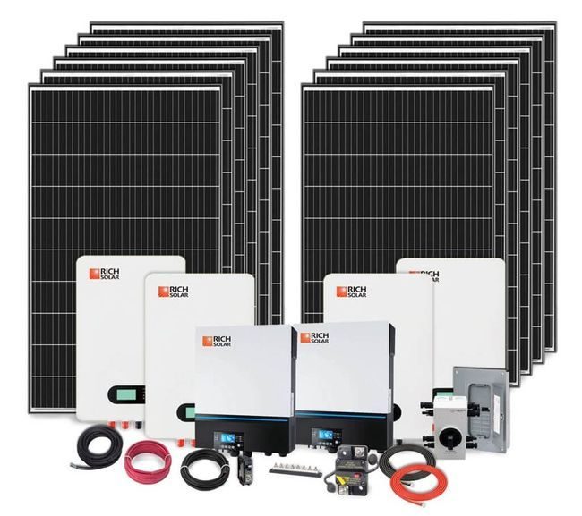 Rich Solar 19.2 kWh Off-Grid Cabin Lithium Solar Generator Kit - With 4000 Watts of Solar - 240V Output