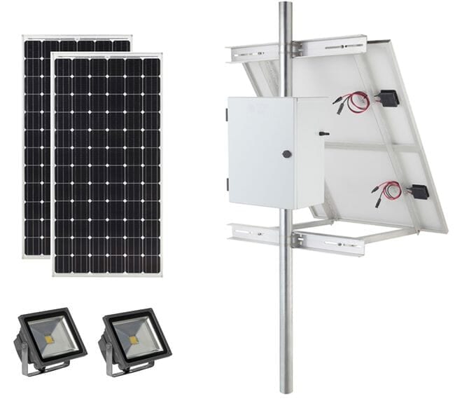 Earthtech Products Commercial Solar Flag Pole Lighting Kit for Flagpoles Up to 40 Feet - 2 Lights (7200 Total Lumens)