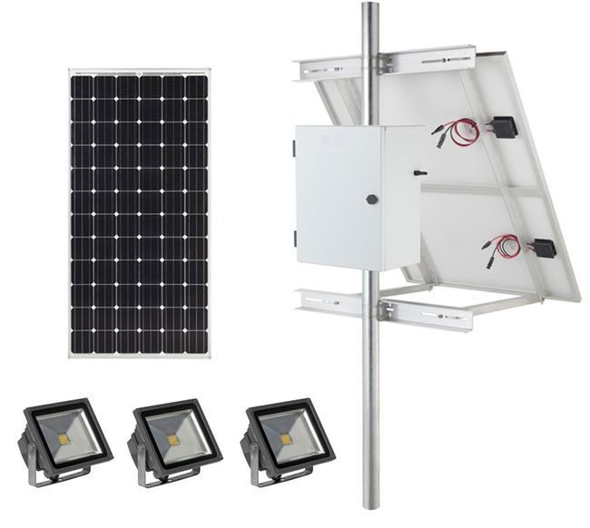 Earthtech Products Commercial Solar Flag Pole Lighting Kit for Flagpoles Up to 40 Feet - 3 Lights (7200 Total Lumens)