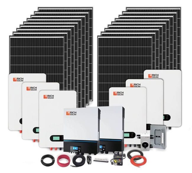 Rich Solar 28.8kWh Off-Grid Cabin Lithium Solar Generator Kit - With 6000 Watts of Solar - 240V