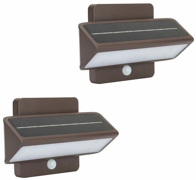 Gama Sonic Architectural Solar Wall Accent Light with Motion Sensor in Bronze - 2 Pack