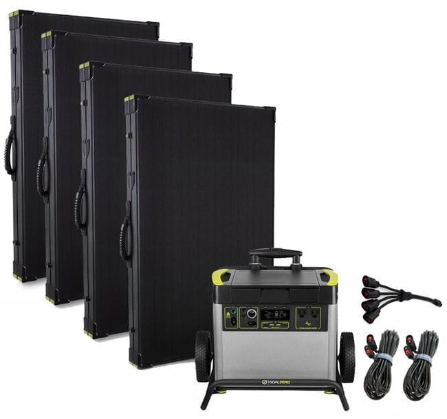 Goal Zero Yeti 3000X Lithium Lightweight Solar Generator Ultra Intake Kit with (4) Boulder 200 Watt Panels