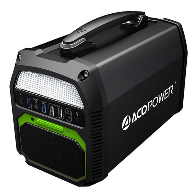 ACO Power 462Wh/500W Portable Solar Generator with Integrated Bluetooth Speaker