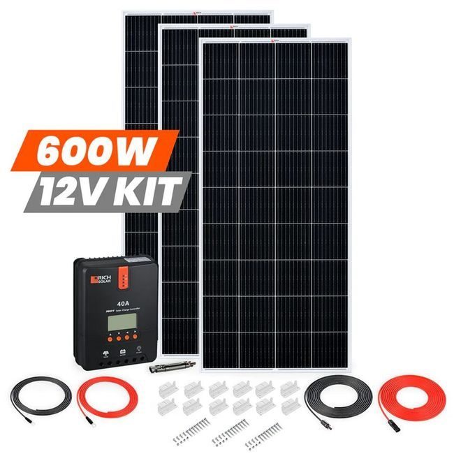 600 Watt Solar Kit with 40A MPPT Charge Controller