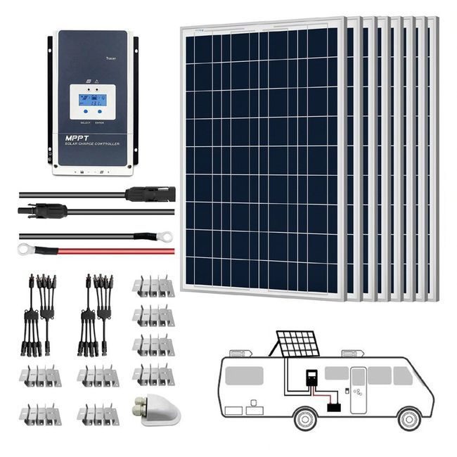 ACO Power 800W 12V Solar RV Kit - 60A MPPT Charge Controller